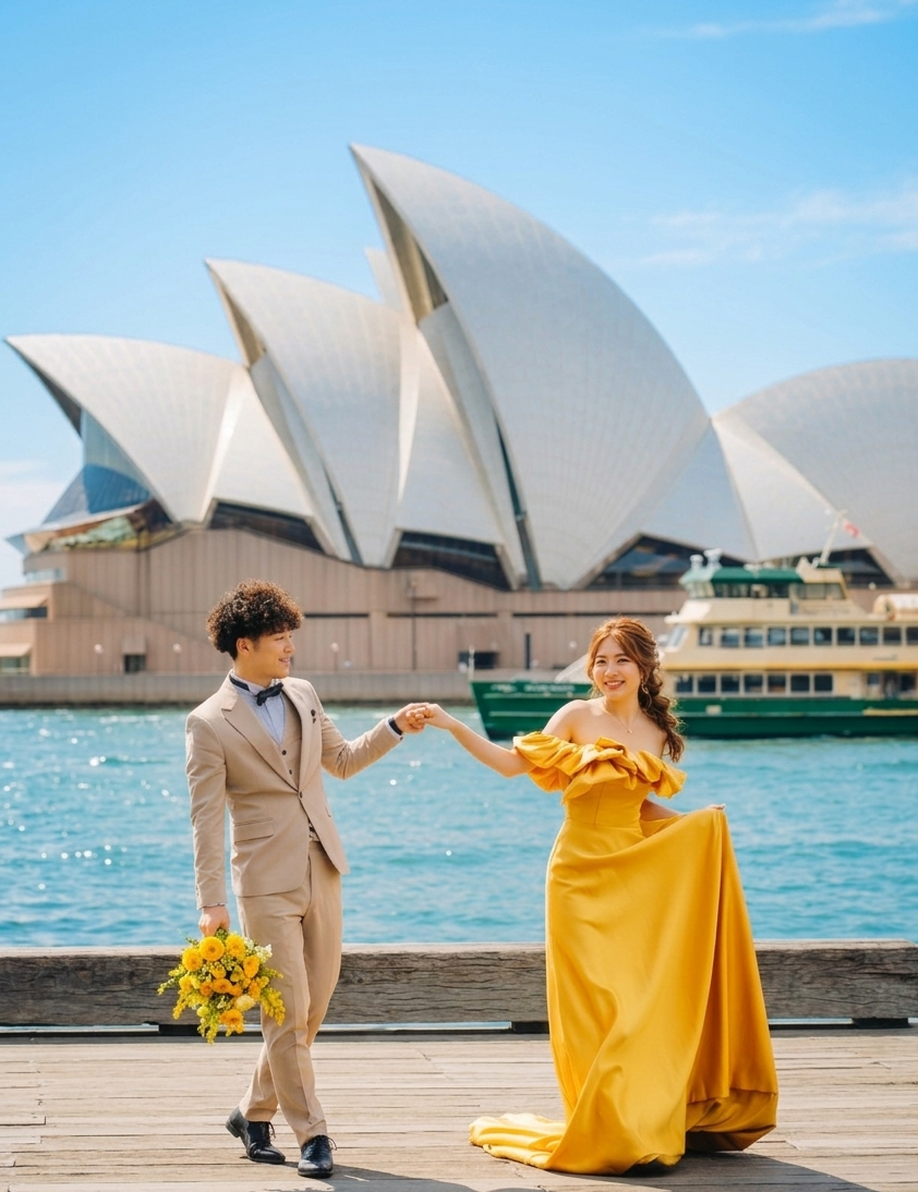 シドニー・リュクスフォトツアー 〜憧れの白ドレスもカラーも叶える、至福の2着プラン〜