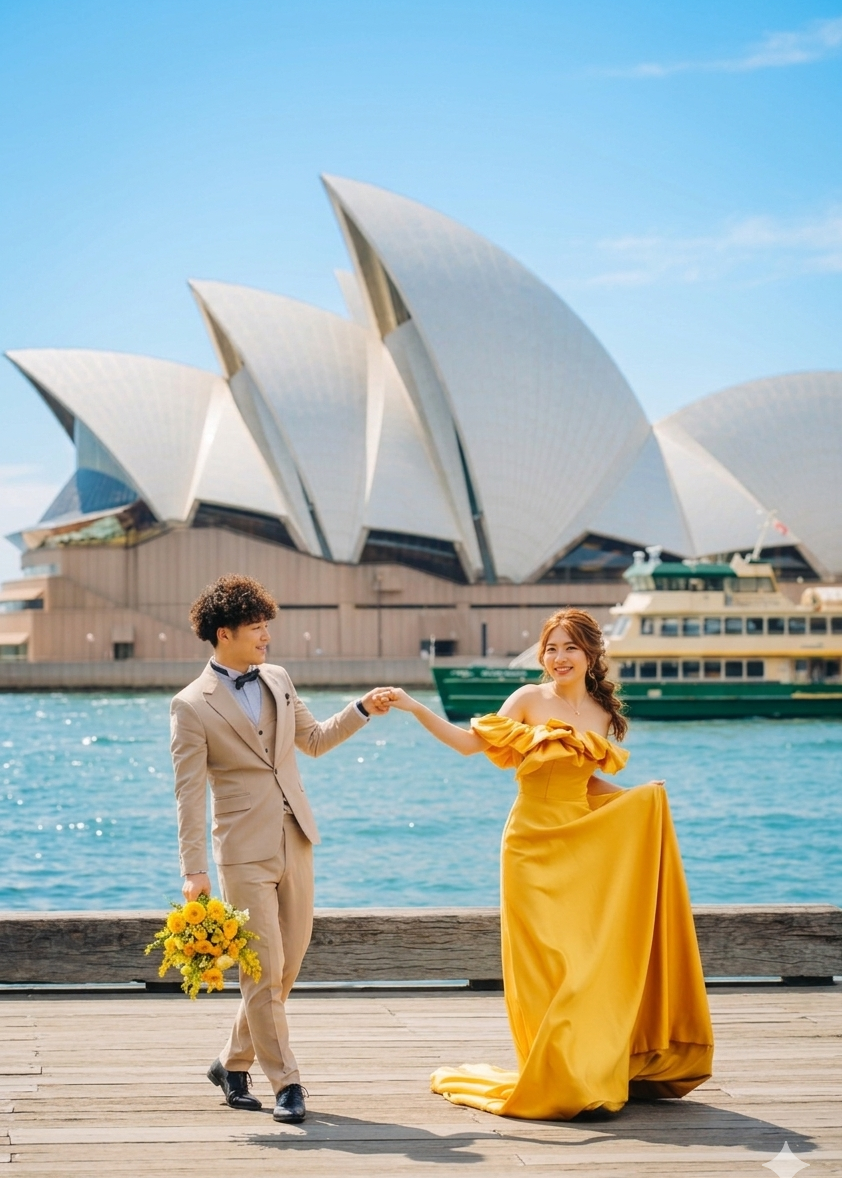 シドニー・リュクスフォトツアー 〜憧れの白ドレスもカラーも叶える、至福の2着プラン〜