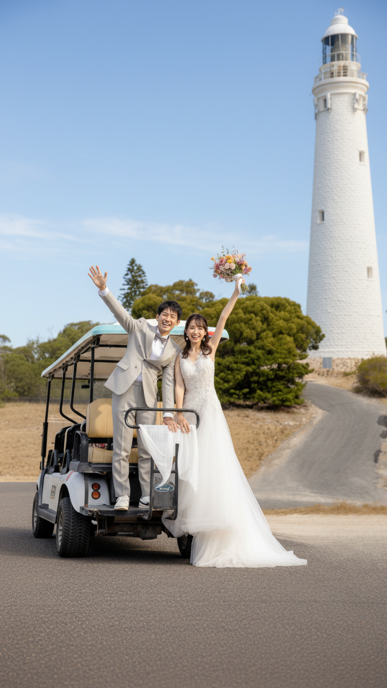 ロットネスト島ウエディングフォトプラン｜ドレス日本試着＆現地レンタル