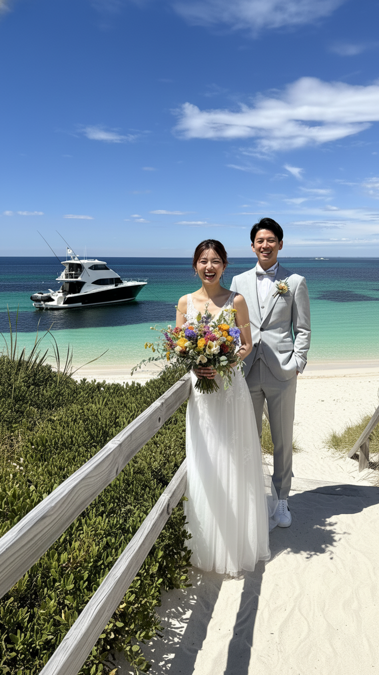 ロットネスト島ウエディングフォトプラン｜ドレス日本試着＆現地レンタル