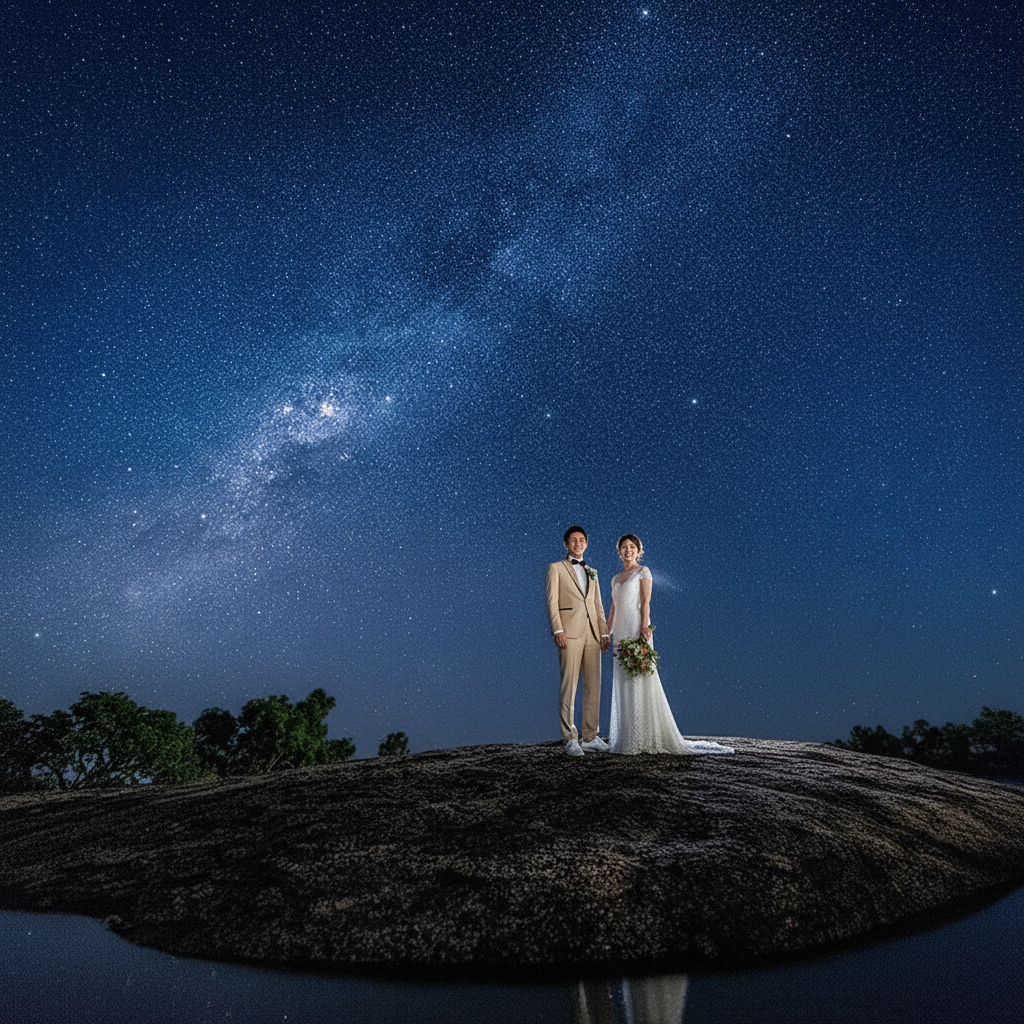 ビーチ＆星空ウエディングフォトプラン｜ドレス日本試着＆現地レンタル（6月〜9月期間限定）