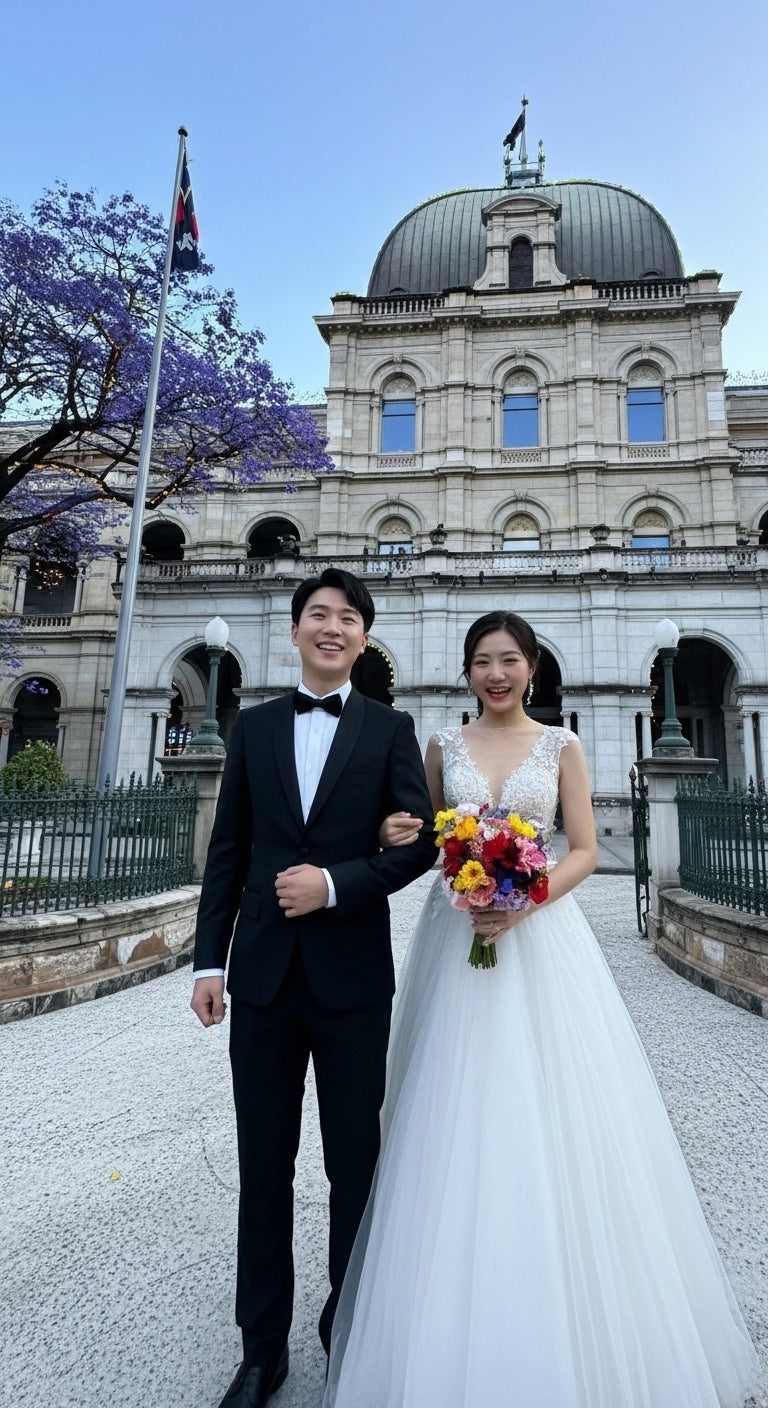 ブリスベンウエディングフォトプラン｜ドレス日本試着＆現地レンタル